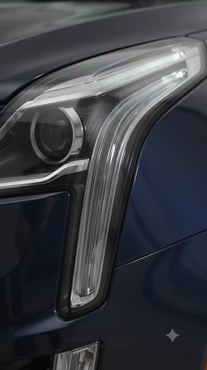 A frame from a vertical StudioOS reel of a black Cadillac XT4, made from a dealer’s photos. AI video, real photos.